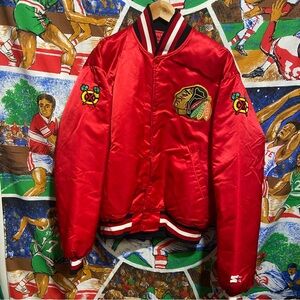 Vintage Chicago Blackhawks Satin Starter Jacket